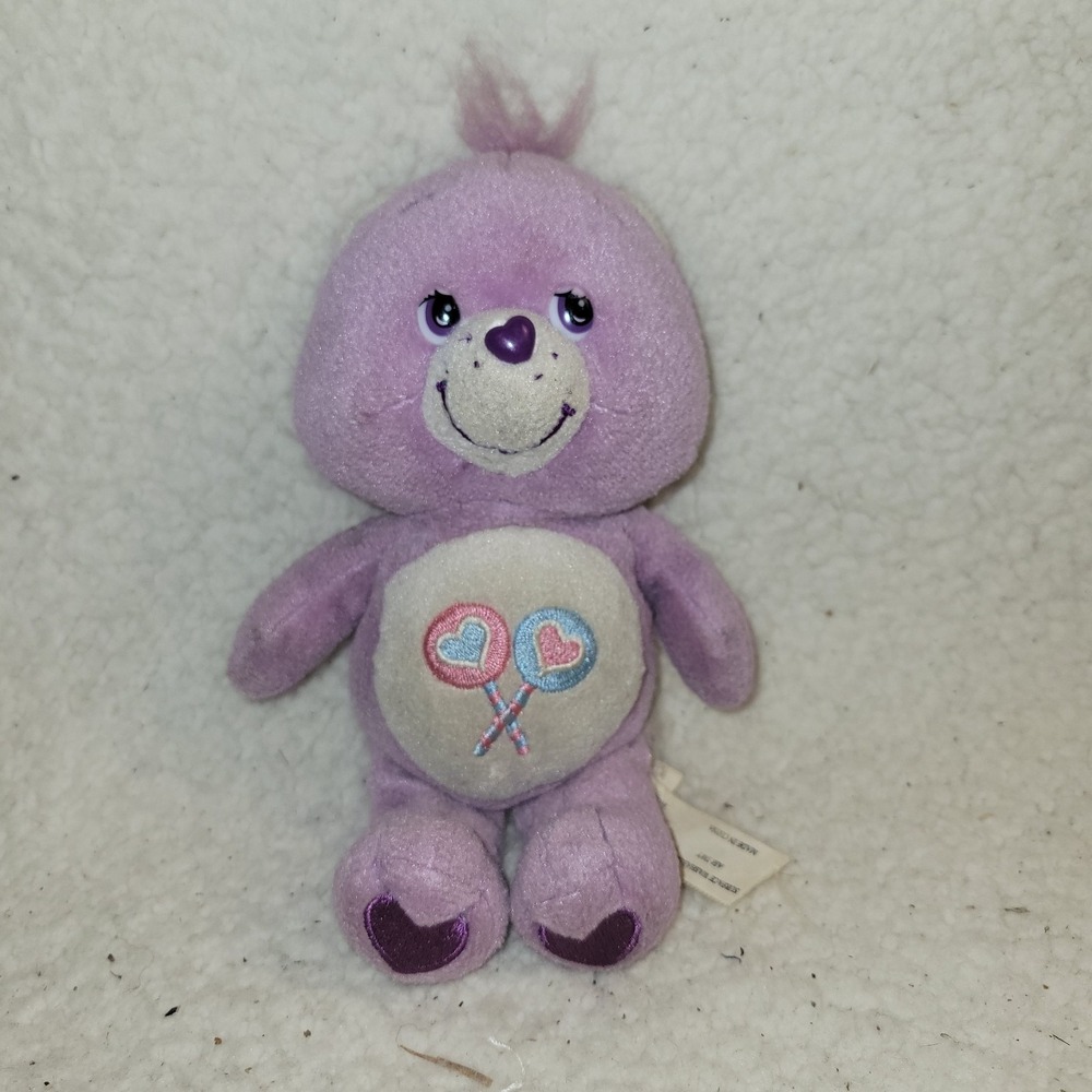 Care Bears Share Bear‎ 8" Plush Stuffed Purple Lollipops